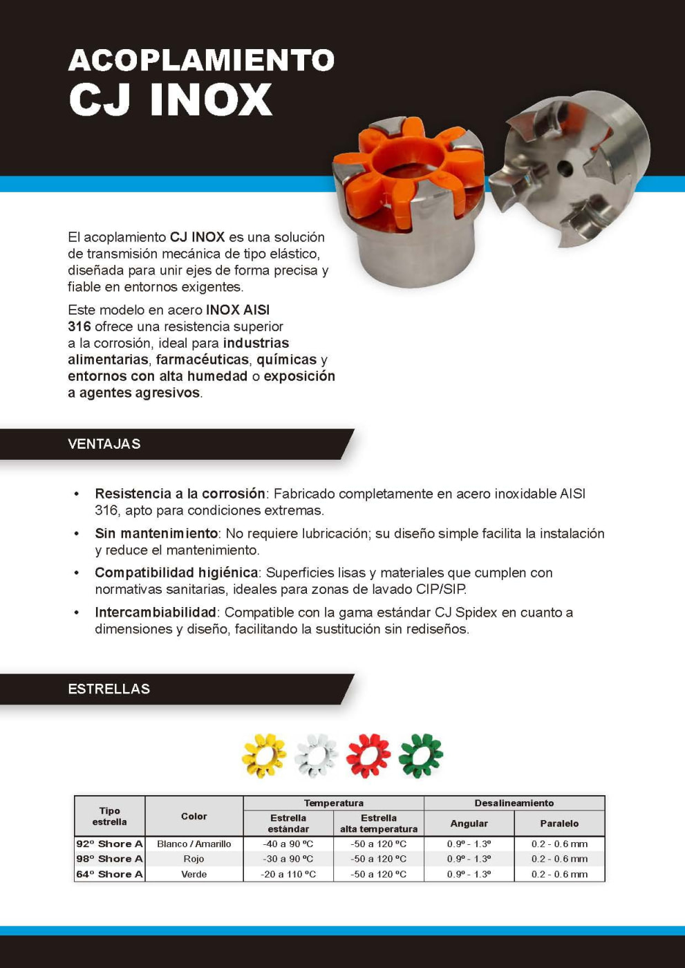 Catálogo del acoplamiento CJ INOX