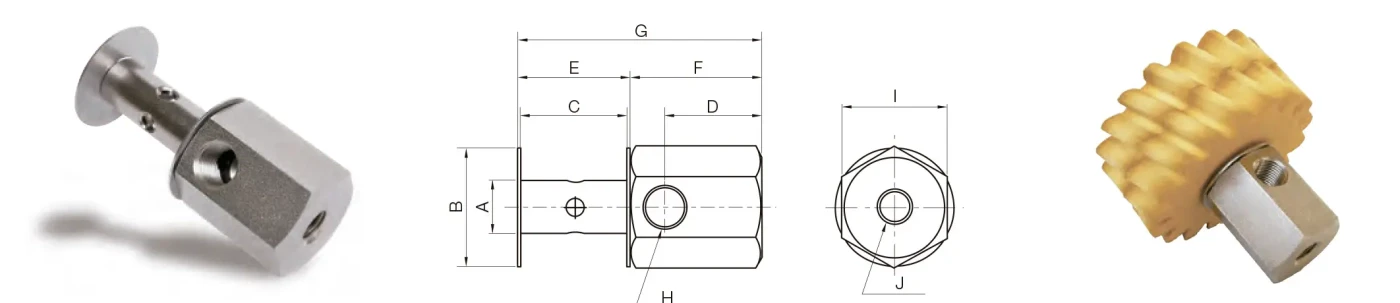 Eje de montaje para engranajes helicoidales lubricados