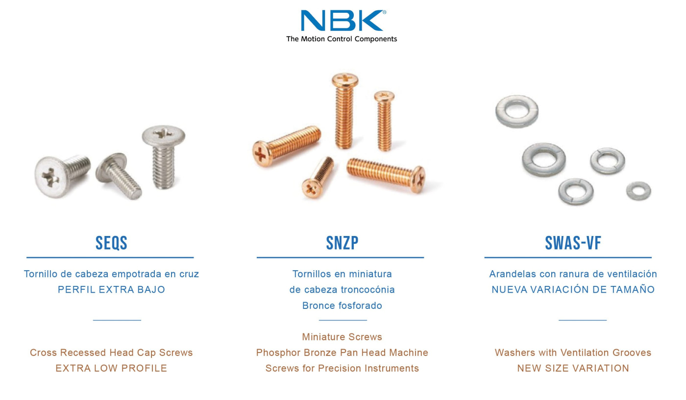 Nuevos modelos de tornillería especial NBK